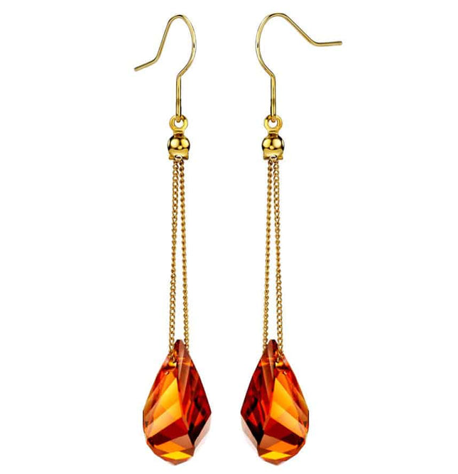 Elegant Women's Drop Earrings with Swarovski Crystals - Wnkrs