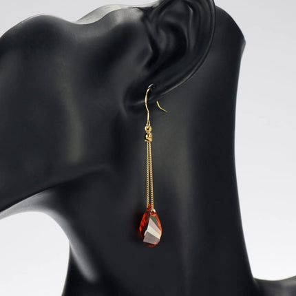 Elegant Women's Drop Earrings with Swarovski Crystals - Wnkrs