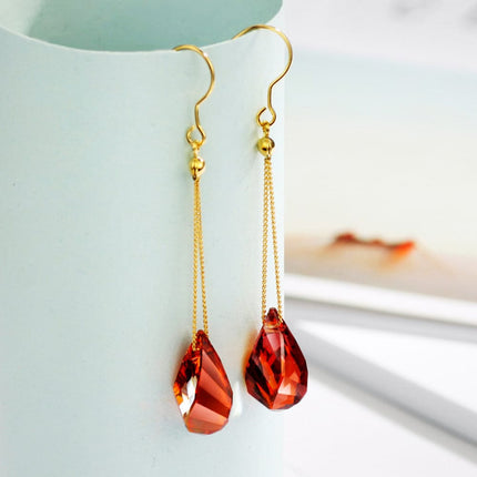 Elegant Women's Drop Earrings with Swarovski Crystals - Wnkrs