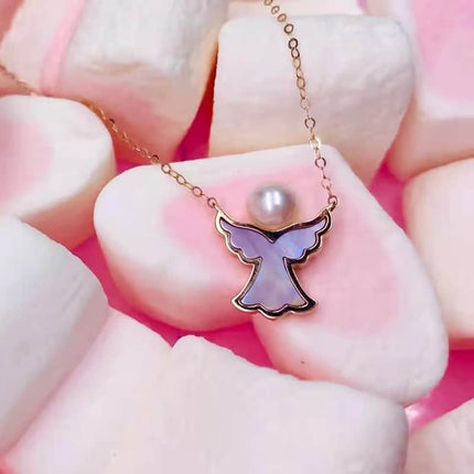18K Gold Angel Pendant Necklace - wnkrs