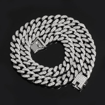 2 Layer Iced Out Chain Necklaces for Wedding - wnkrs