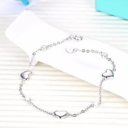 Silver Hearts Charm Bracelet for Women - wnkrs