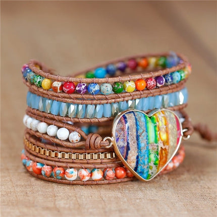 Women's Heart Charm Beaded Bracelet - wnkrs