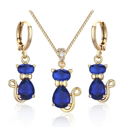 Fashion Gold Plated Women's Cubic Zirconia Jewelry Set - Wnkrs