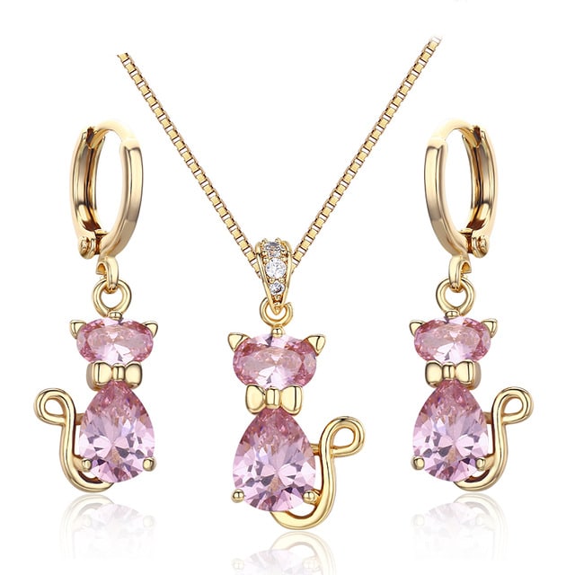 Fashion Gold Plated Women's Cubic Zirconia Jewelry Set - Wnkrs