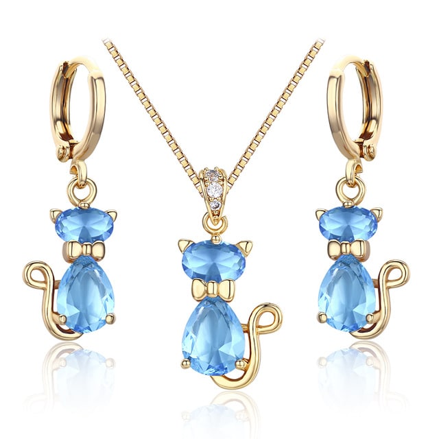Fashion Gold Plated Women's Cubic Zirconia Jewelry Set - Wnkrs
