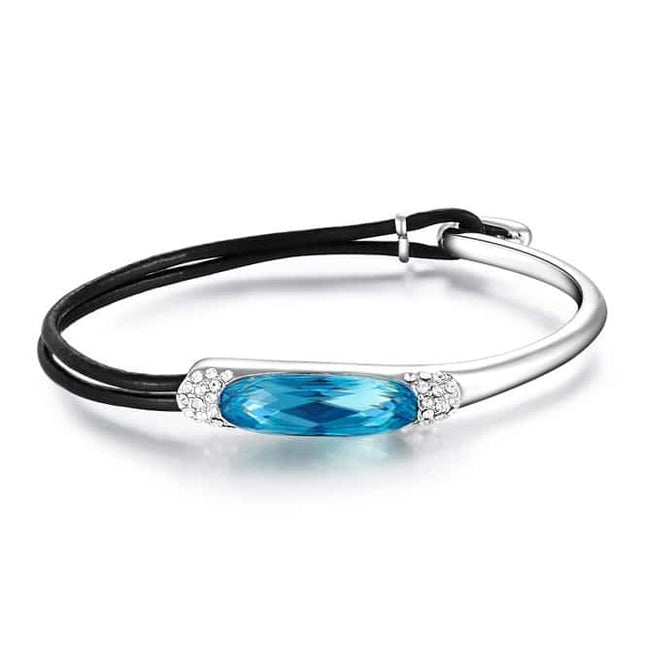 Women's Unique Leather Bracelet with Crystal - Wnkrs