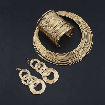 Multilayer Metal Wire Jewelry Set - Wnkrs