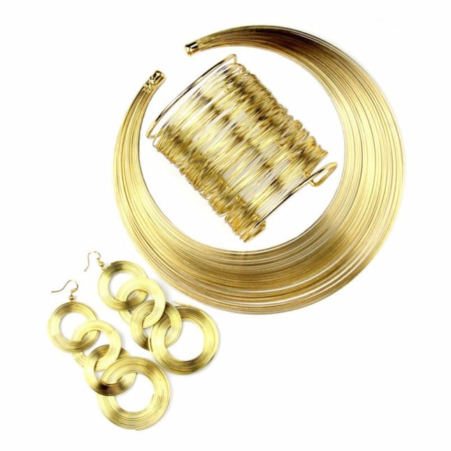 Multilayer Metal Wire Jewelry Set - Wnkrs