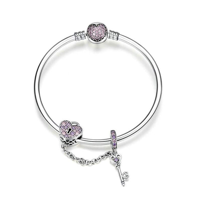 Fashion 925 Silver Charm Bangle - Wnkrs