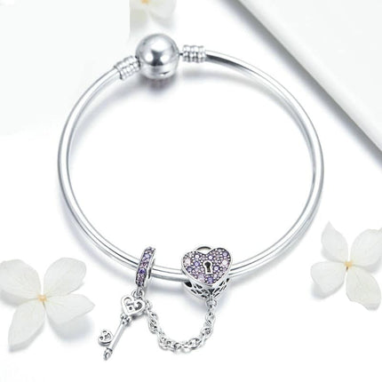 Fashion 925 Silver Charm Bangle - Wnkrs