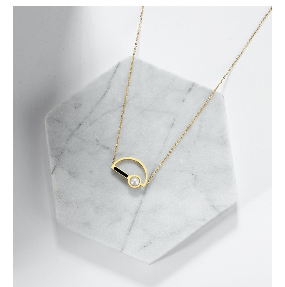 Letter D Pearl Necklace for Women