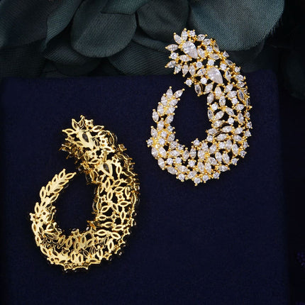 Crystal Frost Curl Drop Earrings - Wnkrs