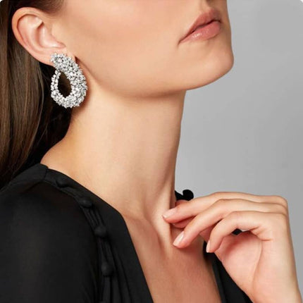 Crystal Frost Curl Drop Earrings - Wnkrs