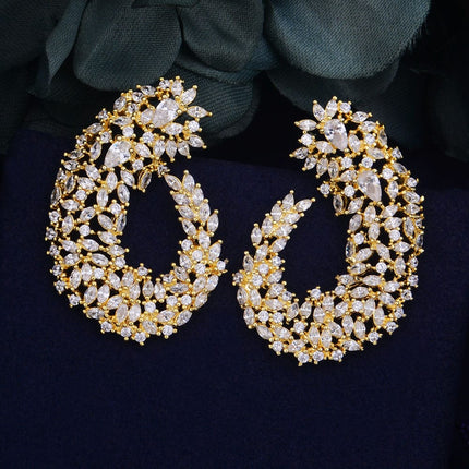 Crystal Frost Curl Drop Earrings - Wnkrs