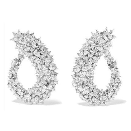 Crystal Frost Curl Drop Earrings - Wnkrs