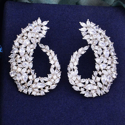 Crystal Frost Curl Drop Earrings - Wnkrs