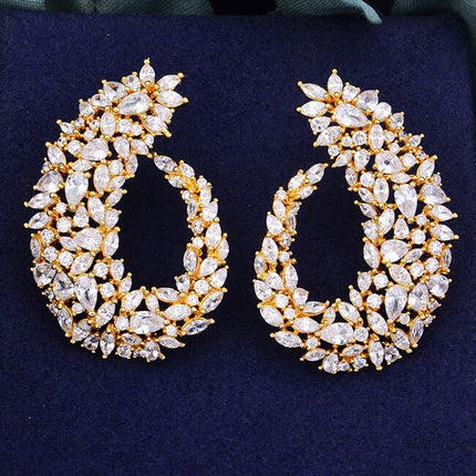 Crystal Frost Curl Drop Earrings - Wnkrs