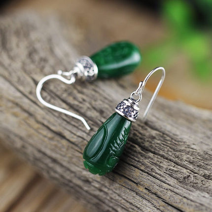 Ethnic Green Jade Earrings - wnkrs