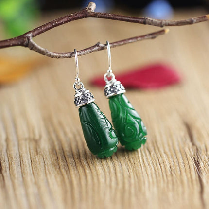 Ethnic Green Jade Earrings - wnkrs