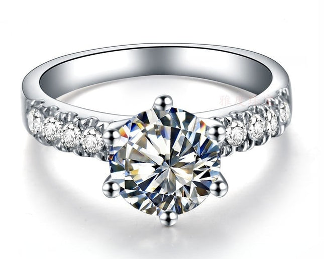 2CT Natural Moissanite Diamond Ring - wnkrs