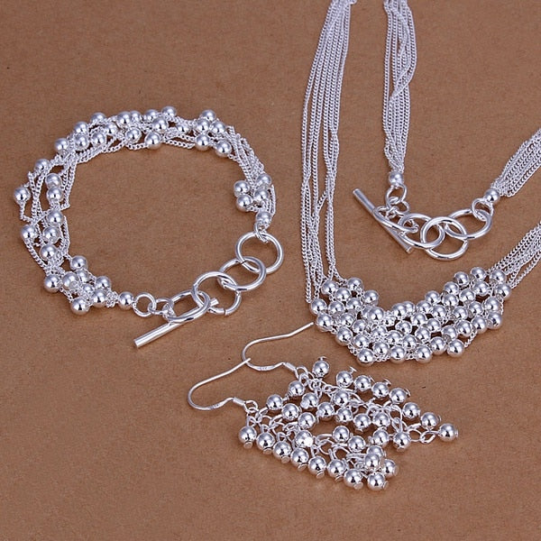 Classic Bead Jewelry Three Pieces Set