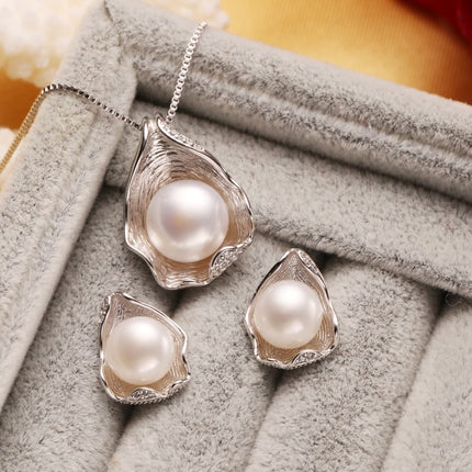 Big 925 Silver Pearls Women's Jewelry 4 pcs Set - Wnkrs