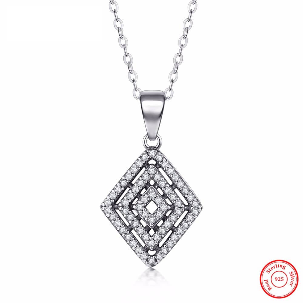 Sterling Silver Spider Webs Classic Pendant Necklace