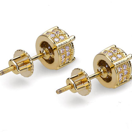 Golden Round Wedding Earrings - Wnkrs