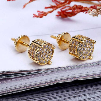 Golden Round Wedding Earrings - Wnkrs
