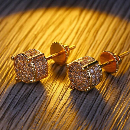 Golden Round Wedding Earrings - Wnkrs
