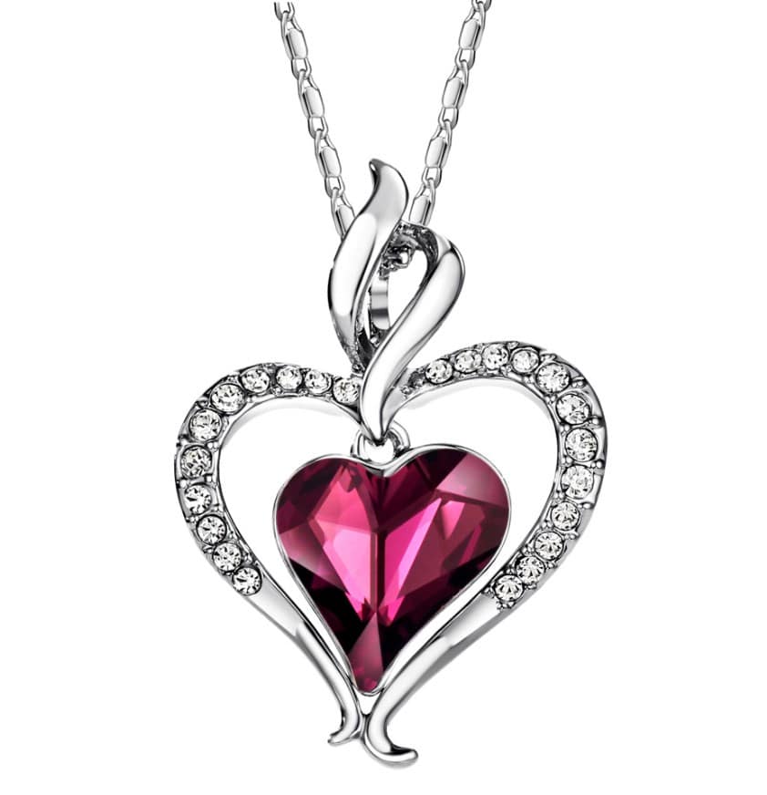 Lovely Rhinestone Heart Women’s Pendant Necklace