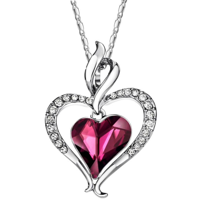 Lovely Rhinestone Heart Women’s Pendant Necklace - Wnkrs