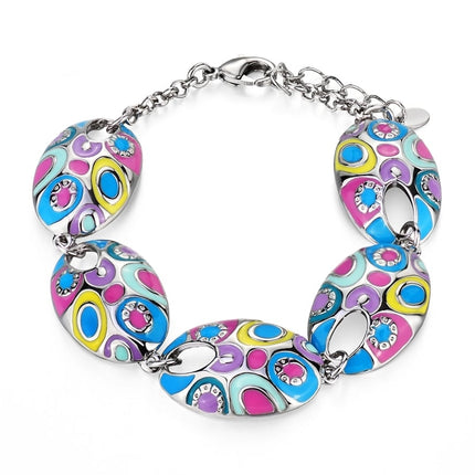 Ethnic Colorful Enamel Bracelet With Water Drop Pattern - Wnkrs