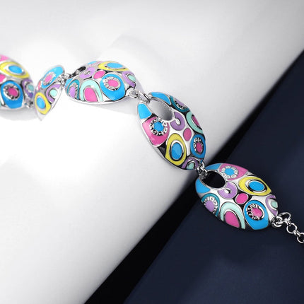 Ethnic Colorful Enamel Bracelet With Water Drop Pattern - Wnkrs