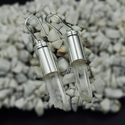 Clear Quartz Pillar Earrings - Wnkrs