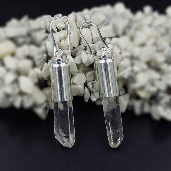 Clear Quartz Pillar Earrings - Wnkrs