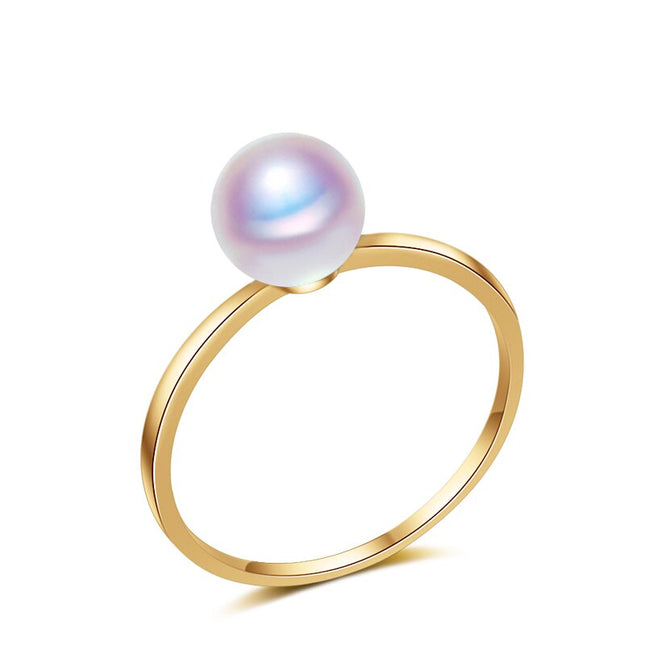 15K Gold Elegant Pearl Ring for Women - wnkrs