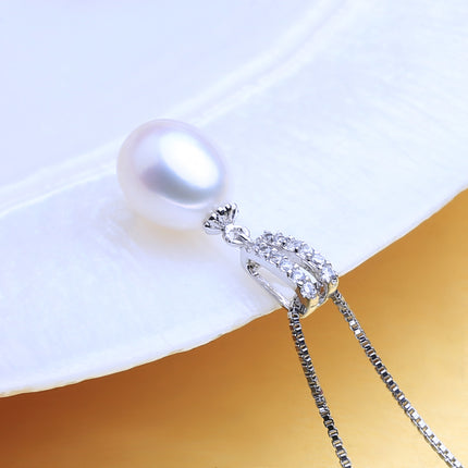 Classic 925 Silver Pearls Necklace and Earrings Women's Jewelry 3 pcs Set - Wnkrs