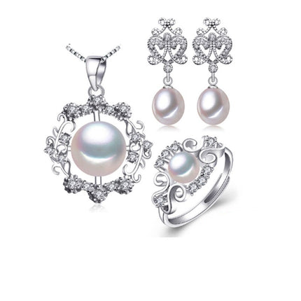 Bohemian Stylish 925 Silver Pearls Women's Jewelry 4 pcs Set - Wnkrs