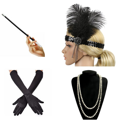 Great Gatsby Costume Accessories 4 Pcs Set - Wnkrs