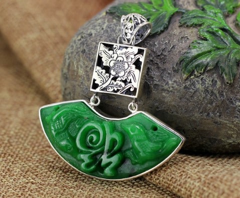 Green Jade Fan Shaped Pendant - wnkrs