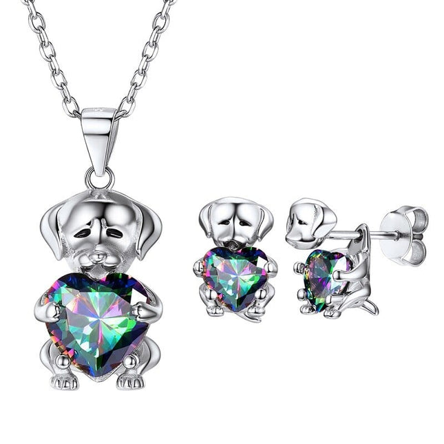 Mystery Topaz Cute Cat Design Women's Jewelry Set - Wnkrs