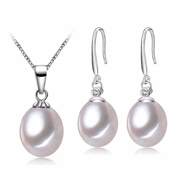 Women’s Simple 925 Silver Pearls Jewelry 3 pcs Set - Wnkrs