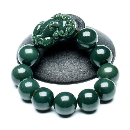 Feng Shui Style Deep Green Jade Bracelet - Wnkrs