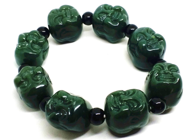 Feng Shui Style Deep Green Jade Bracelet - Wnkrs