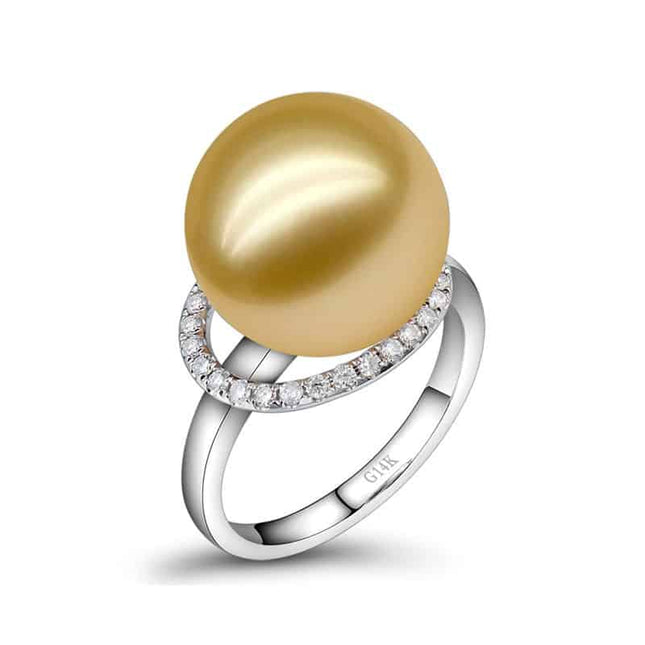 Lovely 14K White Gold Pearl Ring for Women - Wnkrs