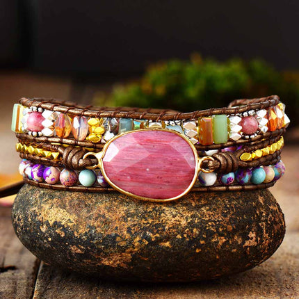 Natural Healing Stone Women's Wrap Bracelet - Wnkrs