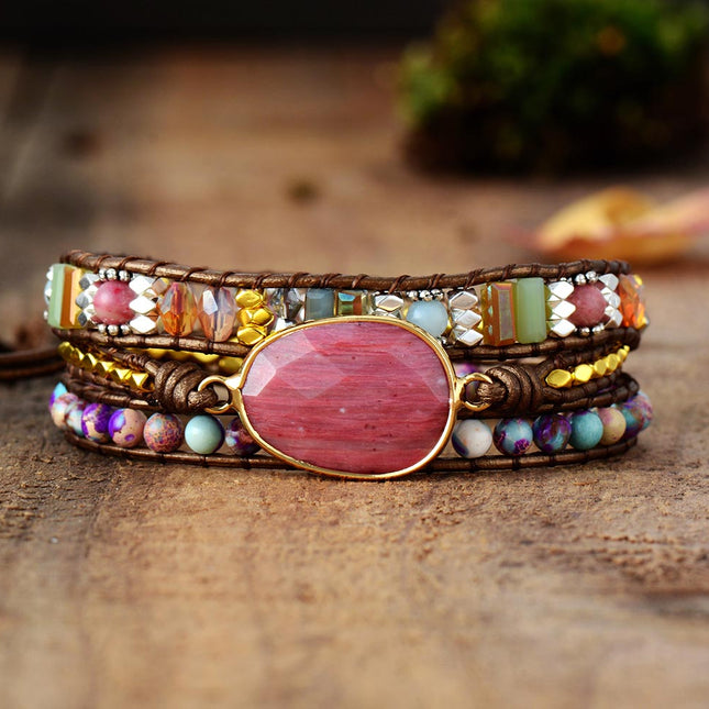 Natural Healing Stone Women's Wrap Bracelet - Wnkrs