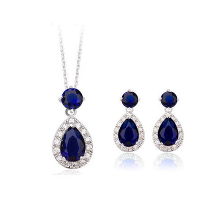 Women's Water Drop Shaped Pendant Necklace and Earrings Set - Wnkrs
